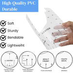 HASTHIP Tshirt Ruler Guide for Vinyl Alignment with 10pcs PVC Templates | Clear Placement Tool for Infant to Adult Shirts