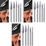 HASTHIP Wood Carving Tools for Rotary Tool 15 pcs with 1/8 Shank | 5 Sizes 3–8 mm Engraving Set