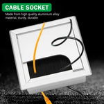 HASTHIP Desk Cable Management Hole Cover for Office Organization with Flip Lid & Brush 80x80mm Aluminium Silver