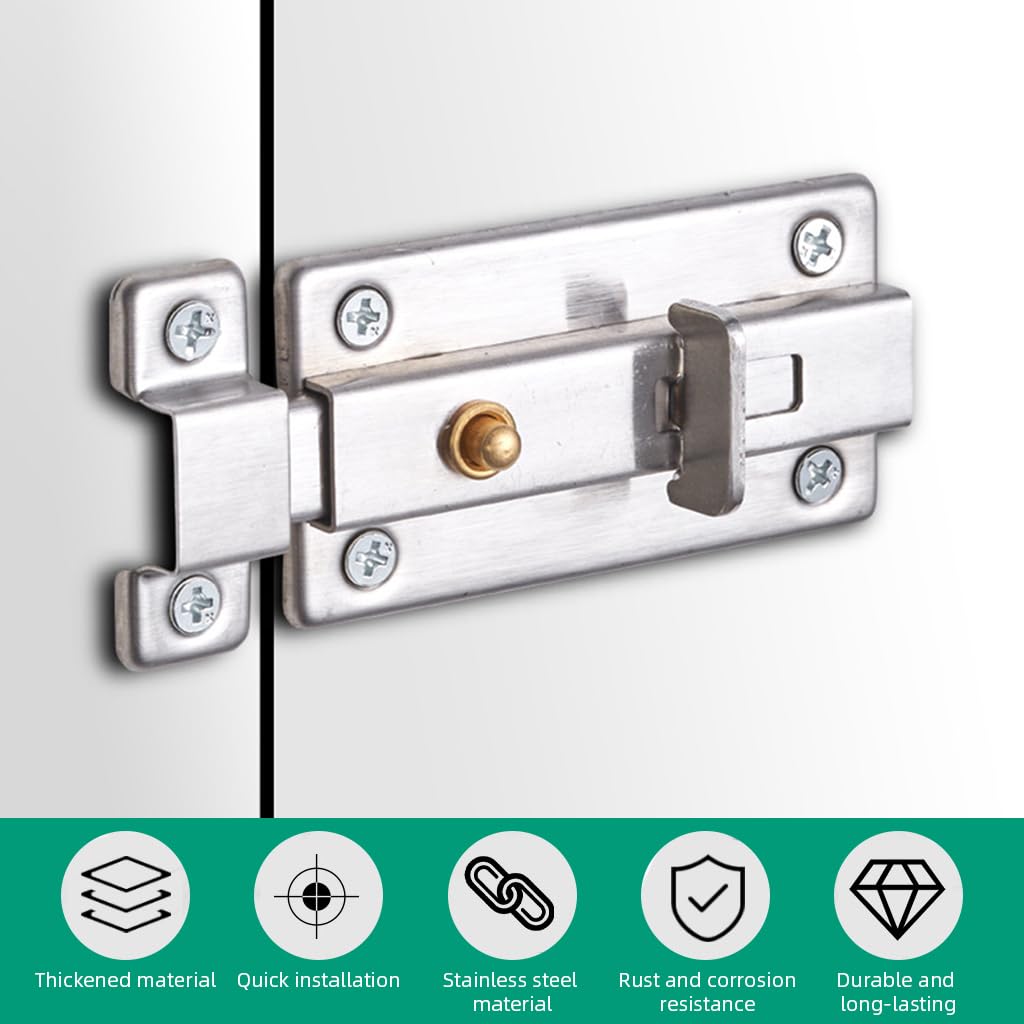 HASTHIP Door Latch for Room and Fence Doors featuring One Press Release and Screw Fixed Steel Design