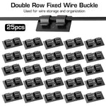 HASTHIP Cable Organizer for Christmas and Decorative Lights featuring Dual Slot Grip | 25pcs Black Plastic Clips