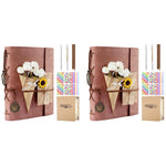 HASTHIP Photo Album Kit for DIY Scrapbooking with 52 Sheets 104 Pages PU Leather Cover