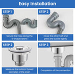 HASTHIP Kitchen Sink Drain Pipe Kit for Home Use with 3.35–4.33 in Flange and U Shaped P Trap
