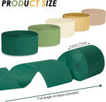 HASTHIP Olive Green Crepe Streamers 5-Pack