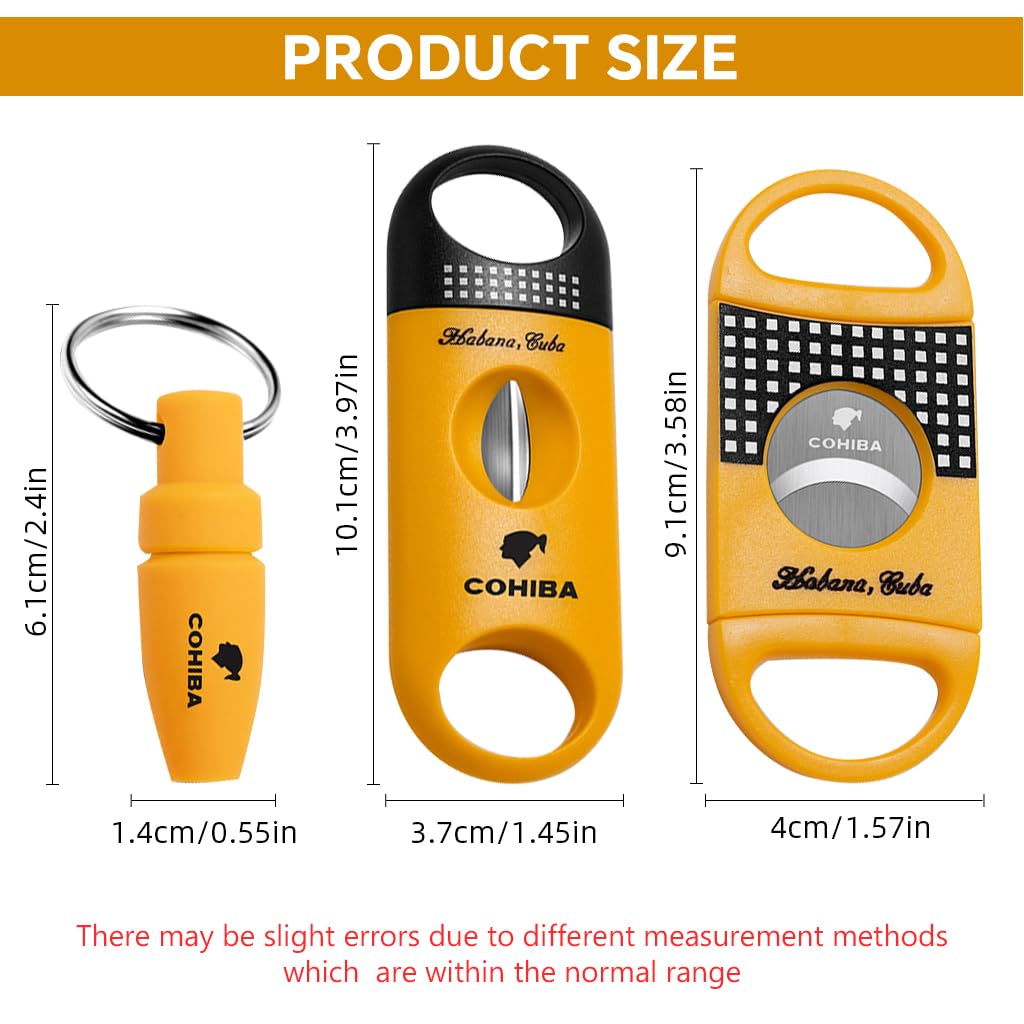 HASTHIP Cigar Cutter Set for All Cigar Sizes with 23mm V Cutter and 8mm Punch | Stainless Steel Gift