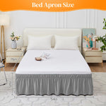 HASTHIP Bed Skirt King Size for Double Beds featuring 15 in Length and Ruffled Grey Design