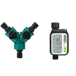 HASTHIP 2 Way Tap Splitter for Garden Irrigation with Separate Valve Control and ABS Body | Leak Proof 3/4 & 1/2 Inch Connector