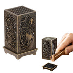 HASTHIP Incense Burner for Indoor Aromatherapy featuring Cutout Grid Pattern 3.4x3.4x6cm Copper Alloy