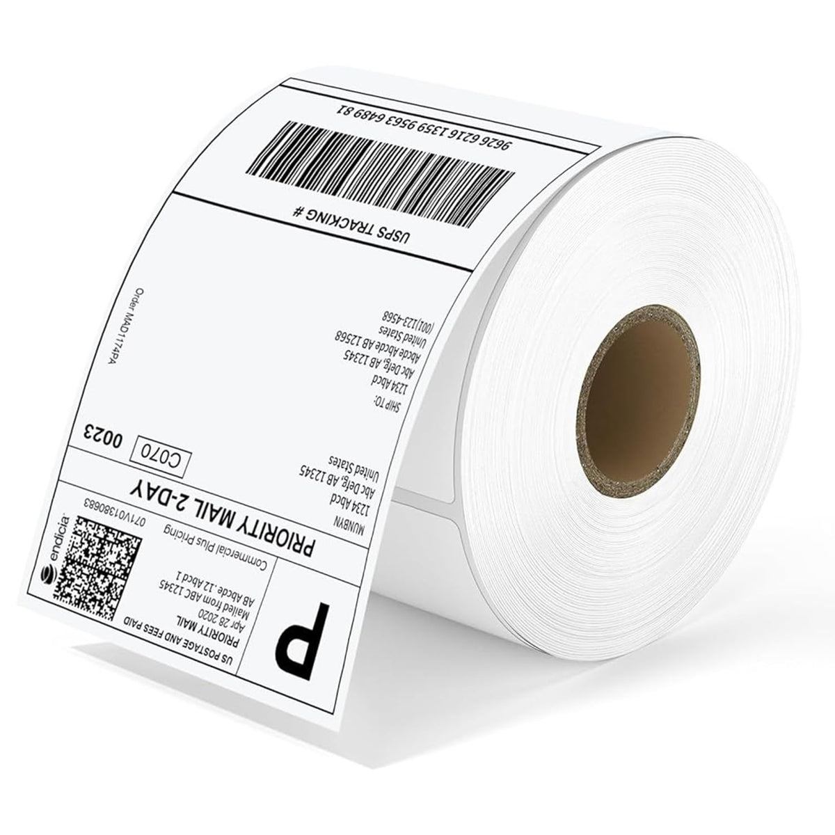 HASTHIP® 4x6 Inch Thermal Label Printer Paper Roll, Self-Adhesive Inkless Shipping Label Stickers, 500 Labels Per RollCompatible with Thermal Label Makers for Shipping, Warehouse, Mailing