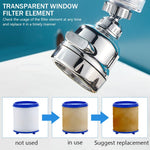 HASTHIP® 360° Faucet Water Filter, Purifier Water Filter, Kitchen Tap Filtration Activated Carbon Removes Chlorine Fluoride Heavy Metals Hard Water for Home Kitchen Sink Bathroom