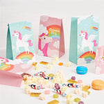HASTHIP Unicorn Gift Bags for Birthday Parties with 18 Stickers and 2 Whimsical Designs