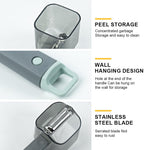 HASTHIP Kitchen Peeler for Fruits and Vegetables with Peel Collection Bin and Ergonomic Handle