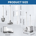 HASTHIP Toilet Brush Kit for Bathroom Cleaning with 3 Piece Set and 360° Deep Scrub | Plunger and Storage Rack