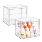 HASTHIP Collectible Figures Display Box for Desk Showcases with 3 Tier Stepped Clear Acrylic Design 27x18x22cm