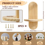 HASTHIP Wall Hanging Candle Shelf for Rustic Décor with Oblong Design and Wooden Grain | Pack of 2 7.79x11.8 in