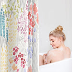 HASTHIP Shower Curtain for Bathroom 72x72 with 12 Hooks and Metal Eyelets | Colorful Floral Polyester Decor