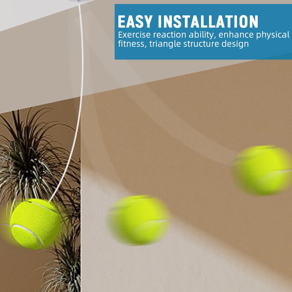 HASTHIP Pickleball Trainer Device for Solo Indoor Practice with 2 Balls and Retractable Line | Adjustable Over-the-Door Height System