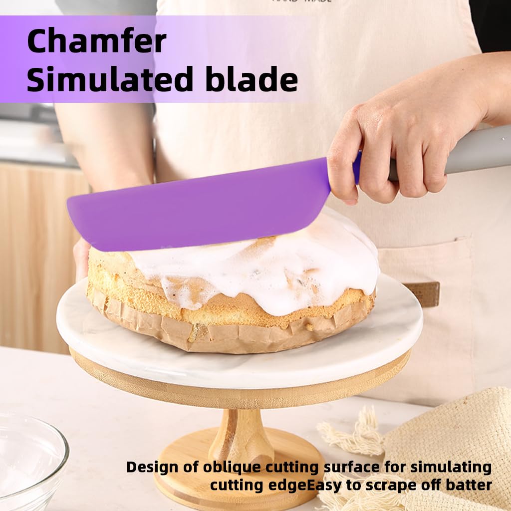 HASTHIP Silicone Spatula for Cooking and Baking with 12.7 in Handle featuring Seamless Design | Purple