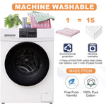 HASTHIP Kitchen Towels 6pcs Set for Daily Use featuring 28x40cm Cotton Checkered Design
