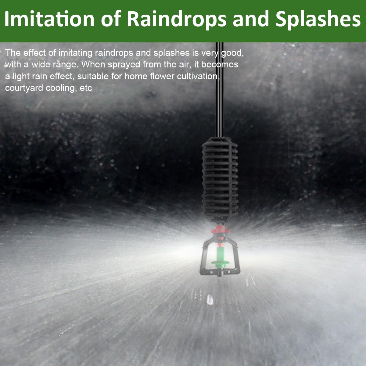 HASTHIP Hanging Drip Irrigation Kit for Gardens and Greenhouses with 60 cm 360° Rotary Sprinklers | 10 Pcs Automatic Watering System
