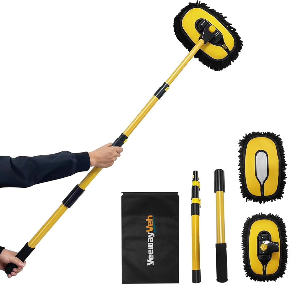 HASTHIP® Cepillo y trapeador para lavado de autos con mango largo
