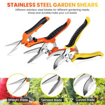 HASTHIP® Gardening Scissor 3Pcs - Thickened Stainless Steel Pruning Cutter Plants - Gardening Tools - Kit For Home Garden - Plant Cutter For Garden & Potted Plants - 20CM