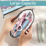 HASTHIP Pencil Pouches Set for School and Office Storage featuring Semi‑Transparent PVC 8.2x4.1 in | Waterproof Utility Bags for Students