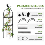 HASTHIP Climbing Trellis for Garden and Patio featuring 100cm Obelisk Structure | Decorative Metal Support for Roses and Ivy