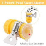 HASTHIP Universal Water Tap Adapter for 4/6 Point Faucets with Anti Leakage ABS Quick Release 3 PCS