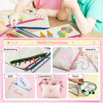 HASTHIP DIY Canvas Pencil Pouches Kit for Kids and Adults with 12 Pens | 10 Blank Cotton Bags