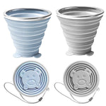 HASTHIP Collapsible Cup for Travel Accessories 4 Pack with Lids | Food Grade Silicone