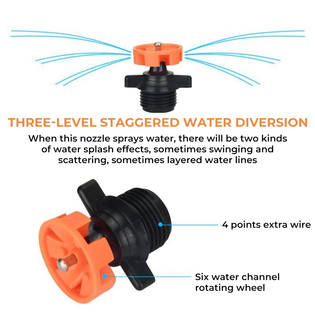 HASTHIP Garden Sprinkler Mist Spray Nozzles 10 Pcs for Drip Irrigation with 360° Rotating Heads