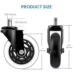 HASTHIP Chair Casters for Office and Gaming with 3 Inch 360° Rotating Silent Wheels | Set of 5