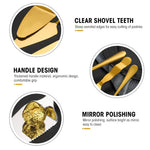 HASTHIP Cake Cutting Knife Set for Birthday and Anniversary with 2 Gold Stainless Steel Pieces | Elegant Server and Spatula