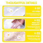 HASTHIP Clothing Storage Bags for Travel and Home with Zip Lock | 10 Pcs Matte PEVA Daisy Print