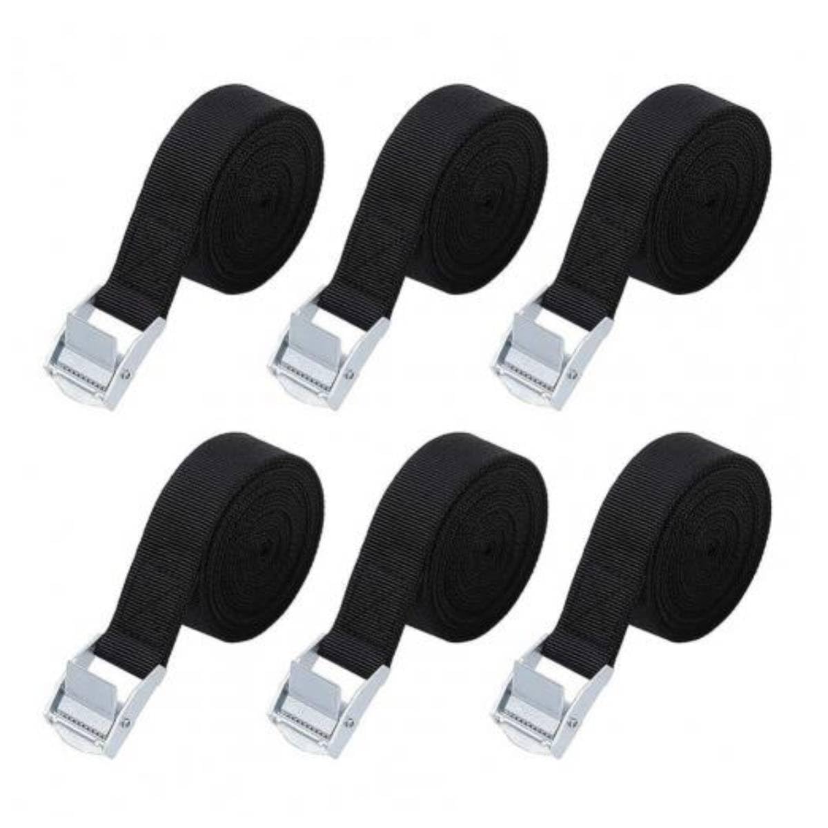 HASTHIP Tie Down Straps for Motorcycle Cargo and Luggage featuring Cam Buckle | 6 Pack 2.5m Nylon
