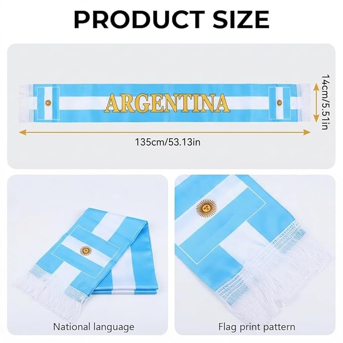 HASTHIP® World Cup 2026 Scarf & Shawls, Unisex Double-Sided Print Scarf for Men Women Match Schedule Viewing Gear Soccer Fan Gift-Blue