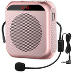 HASTHIP® YourBrand Voice Amplifier, Portable Microphone Headset Speaker System for Teachers, 2200mAh Rechargeable Battery, Bluetooth, TF Card/USB Playback, 3.5mm Aux, Lightweight, Clear Sound, for