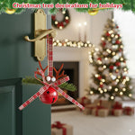 HASTHIP Christmas Jingle Bells for Tree and Home Décor featuring Ribbon Bow and Elk Design | Red Metal Hanging Ornaments