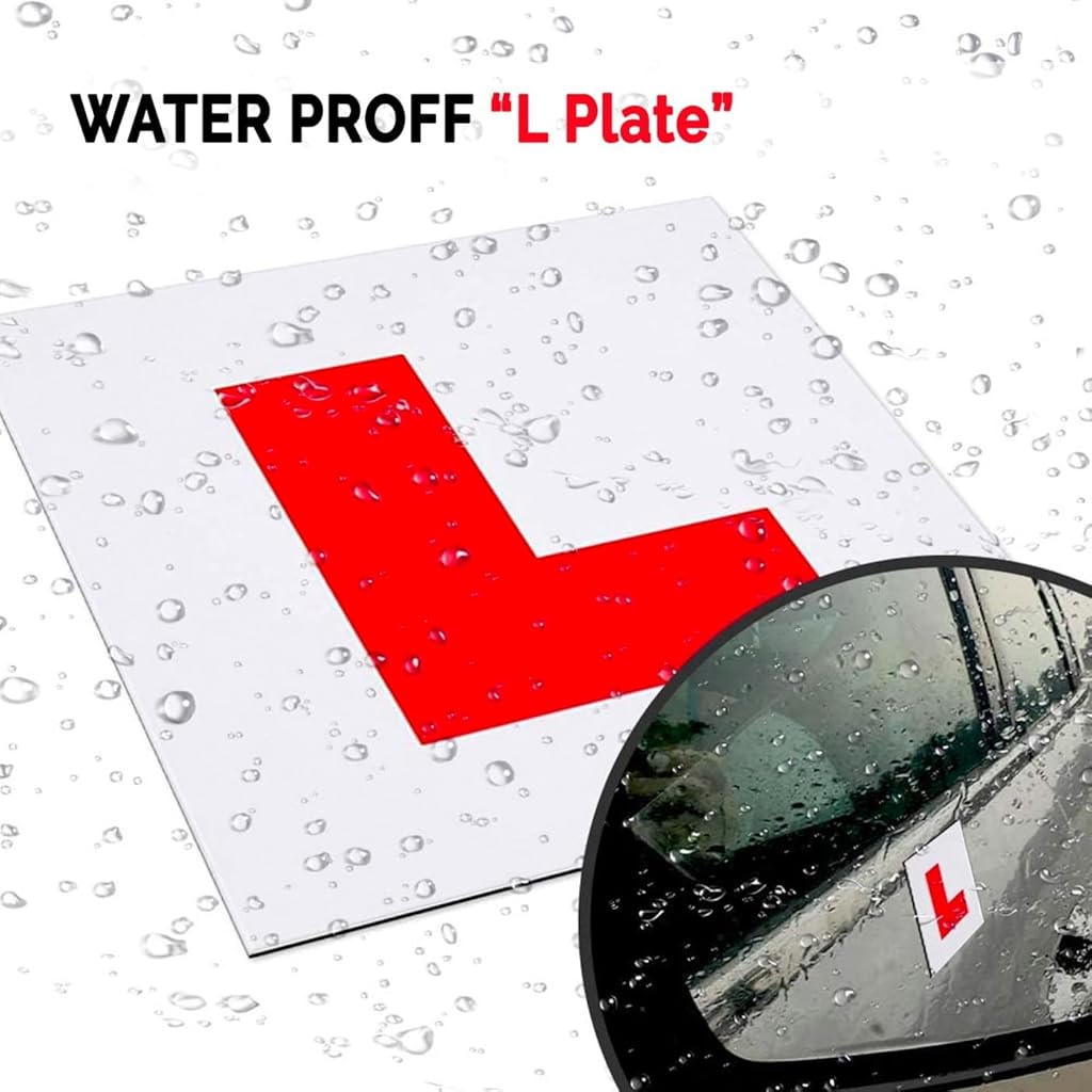 HASTHIP® 2PCS Imanes Magnéticos Reflectantes para Coche 7'' Placa de Aprendizaje L Reutilizable,Señal de Conductor Novel Seguridad Vehicular,Fácil Quitar Alta Visibilidad Día y Noche