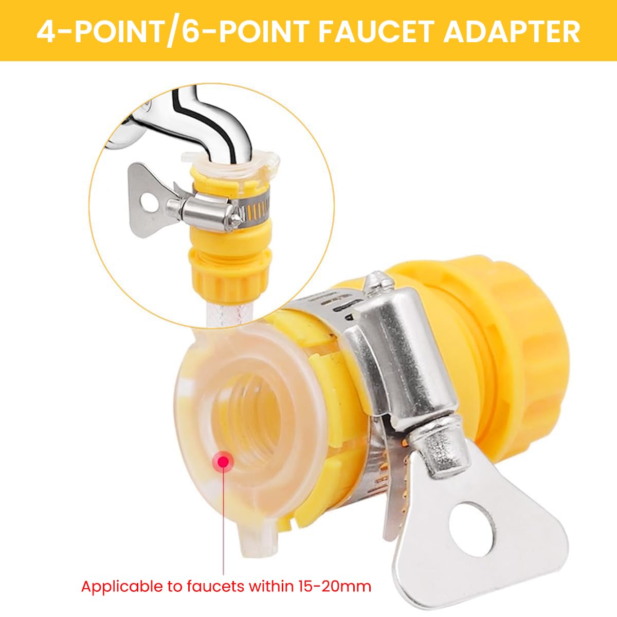HASTHIP Hose Adapter for Faucet 2pcs for 1/2-inch and 3/8-inch fittings featuring leak-proof seal | Ideal for Garden and Household Use