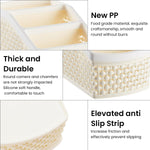 HASTHIP Remote Stand for Home with 4 Compartments and Hollow Woven Design 9.5x21x11cm | Plastic Organizer for Office and Vanity