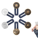 HASTHIP Pants Waist Button Extender for Jeans with Elastic Metal Buttons 6pcs | No Sew Adjustable Waistband Expander