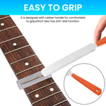HASTHIP Fret End File for Guitar Repair with 7.2 in Anti Slip Handle and 2 Fret Guards | Stainless Steel Tool for Electric and Acoustic Guitars