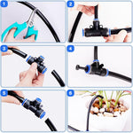 HASTHIP Automatic Garden Watering System with 15m Drip Pipe featuring Tee Connector | PE Irrigation Kit for Outdoor Plants