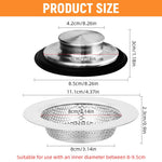 HASTHIP Kitchen Sink Stopper and Strainer Set for 4.3 in Drains with Rubber Seal | Stainless Steel