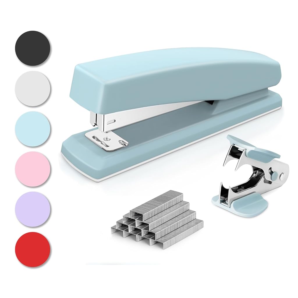 HASTHIP® Stapler, Office Desktop Stapler, 25 Sheet Capacity, Includes 1000 Staples and Remover Blue