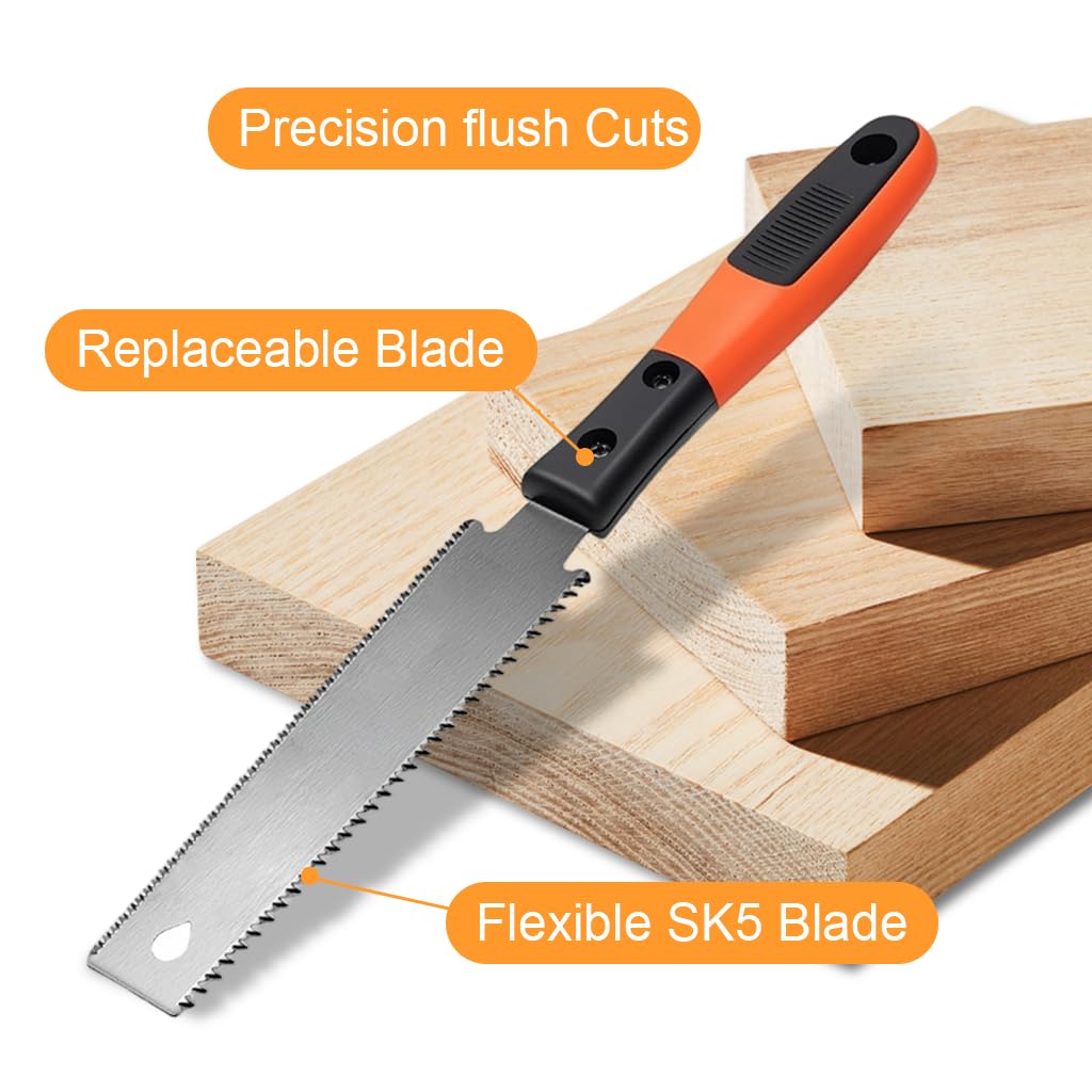HASTHIP Hand Saw for Woodworking with 30cm Double Edge Blade and Ergonomic Handle | DIY Cutting