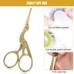 MAYCREATE® Nose Hair Trimmer Ear Nose Hair Scissors for Men, Multipurpose Small Beard Scissors, Women Eyelashes Eyebrow Scissors, Safety Blunt Tip for Facial Hair Moustache, with Storage Box (gold)