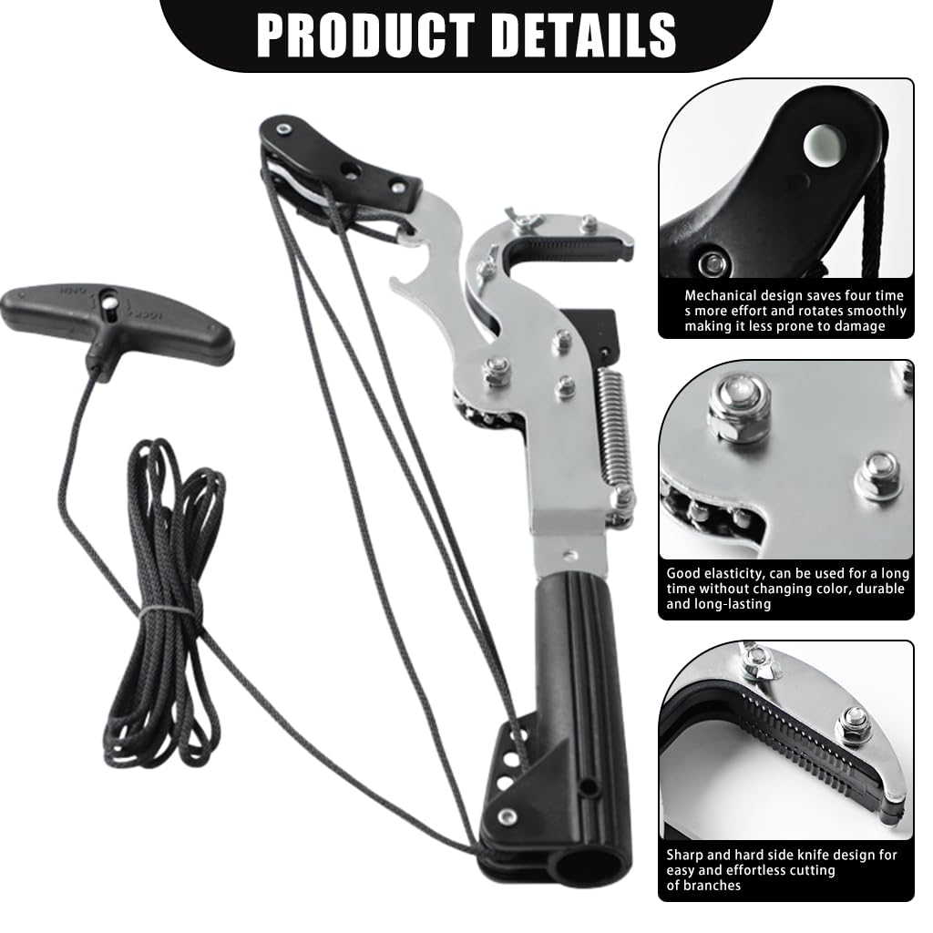 HASTHIP Tree Branch Cutter for High Pruning with 35cm SK5 Saw Blade and 5m Pull Cord | 2 PCS